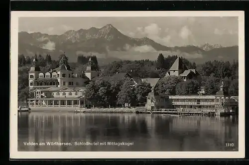 AK Velden am Wörthersee, Schlosshotel mit Mittagskogel