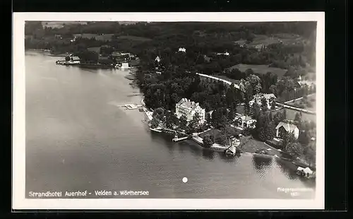 AK Velden a. Wörthersee, Strandhotel Auenhof aus der Vogelschau