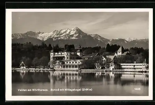 AK Velden am Wörthersee, Schloss mit Mittagskogel