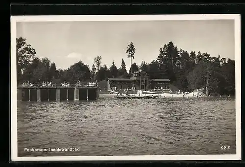 AK Faakersee, Blick zum Inselstrandbad