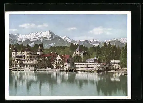 AK Velden am Wörthersee, Schlosshotel mit Mittagskogel