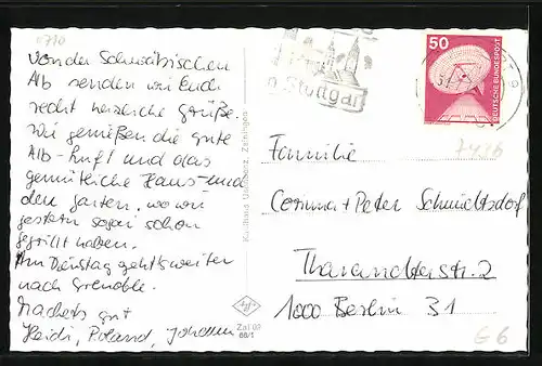 AK Zainingen /Wttbg., Ortspartie mit Gewässer