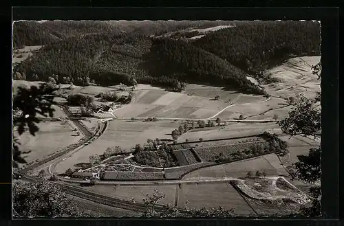 AK Alpirsbach /Schwarzwald, Heilpflanzenanbau vom Flugzeug aus an der Bundesstr. 294