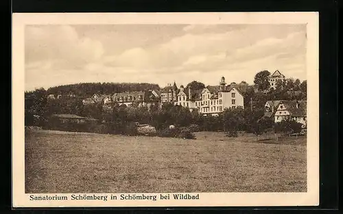 AK Schömberg bei Wildbad, Sanatorium mit Umgebung
