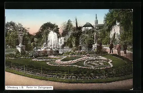 AK Offenburg i. B., Partie im Zwingerpark