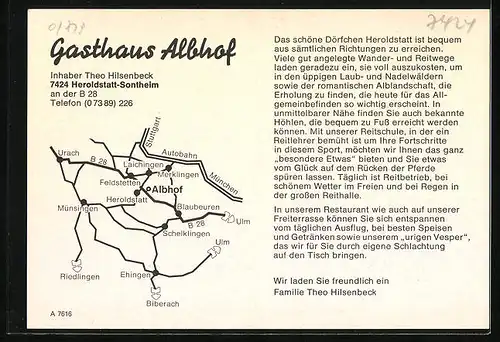 AK Heroldstatt-Sontheim, Gasthaus Albhof an der B 28