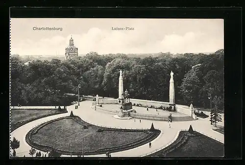 AK Berlin-Charlottenburg, Luisen-Platz aus der Vogelschau