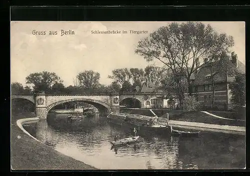 AK Berlin, Schleusenbrücke im Tiergarten