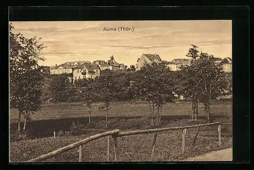 AK Auma /Thür., Panorama der Ortschaft
