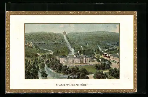 AK Cassel-Wilhelmshöhe, Ortsansicht aus der Vogelschau