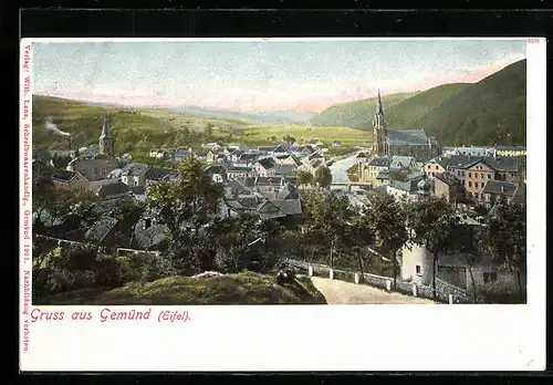 AK Gemünd / Eifel, Ortsansicht mit Kirche