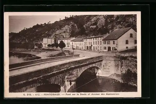AK Pontgibaud, Pont sur la Sioule et Avenue des Marronniers