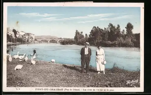 AK Pont-du-Chateau, Les rives de l`Allier et le pont