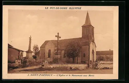 AK Saint-Pardoux, L`Eglise et le Monument aux Morts
