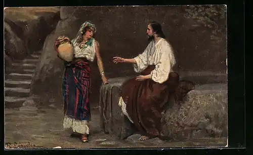 AK Jesu und die Samariterin