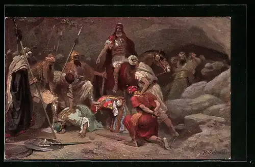 AK Josua fängt fünf Könige in der Höhle zu Makkeda