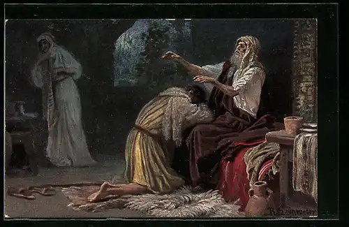 AK Isaak segnet Jakob, Buch Mose I. 27, 1-18