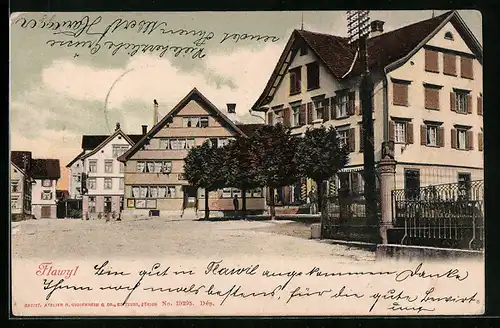 AK Flawyl, Ortspartie mit Häusern