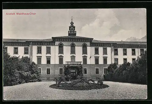 AK Chur, Anstalt Waldhaus, Frontansicht mit Anlage