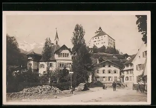 AK Werdenberg, Ortspartie mit Kirche und Schloss