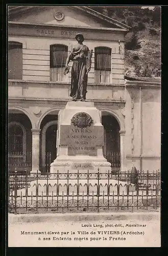 AK Viviers, Monument a ses Enfants morts pour la France