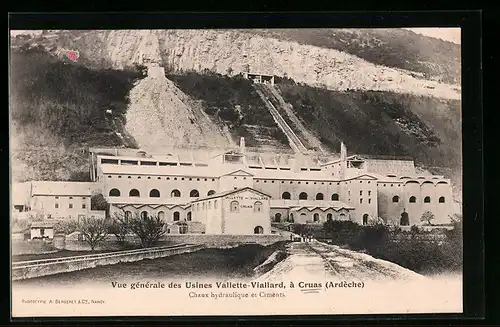 AK Cruas, Vue generale des Usines Vallette-Viallard