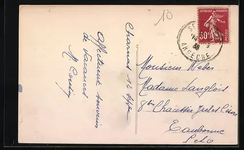 AK Charnas, Entrée du Village venant de Serrières