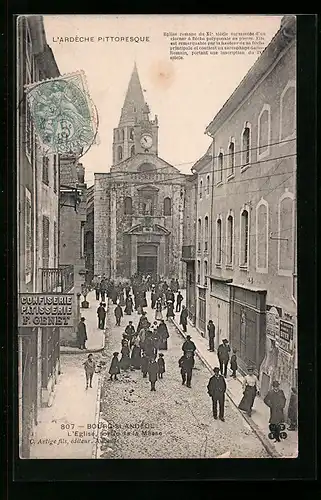 AK Bourg-St-Andéol, L`eglise, sortie de la Messe