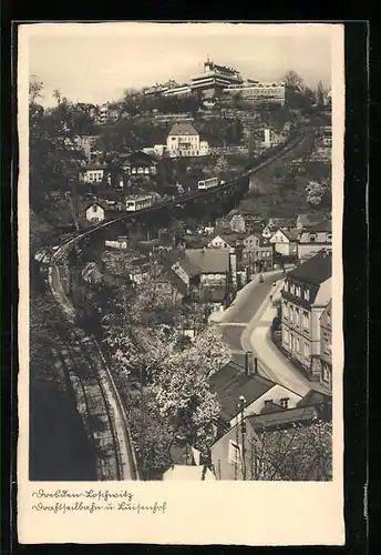 AK Dresden-Loschwitz, Drahtseilbahn u. Luisenhof, Bergbahn