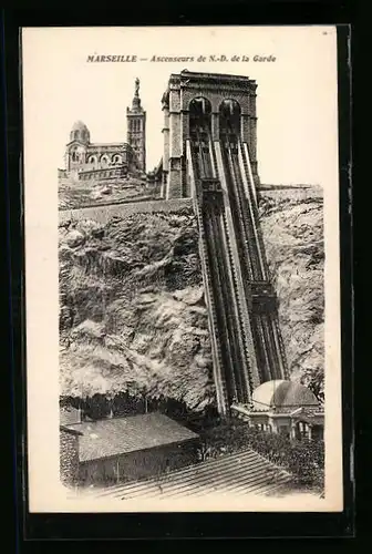 AK Marseille, Ascenseurs de N.-D. de la Garde, Bergbahn