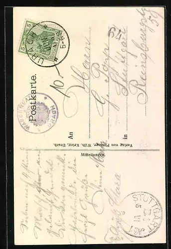 AK Urach, Blick auf Wasserfall