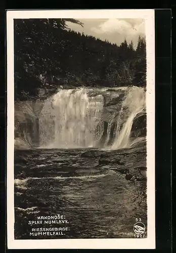 AK Riesengebirge, Mummelfall, Wasserfall