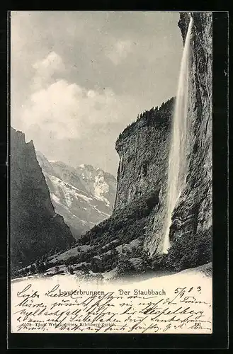 AK Lauterbrunnen, Staubbach, Wasserfall