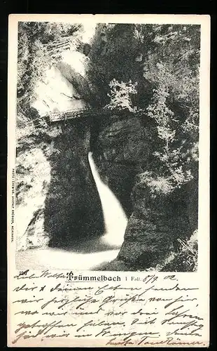 AK Trümmelbach, Blick zum Wasserfall