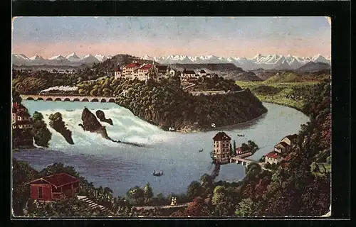 AK Blick auf den Rheinfall