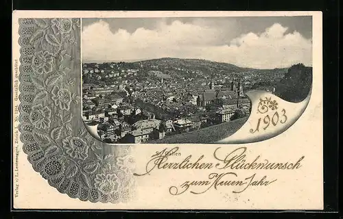 AK St. Gallen, Ortsansicht aus der Vogelschau