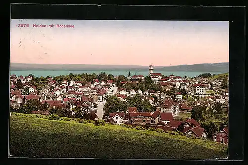 AK Heiden, Ortsansicht mit Bodensee