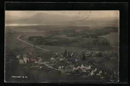 AK Hausen a. A., Gesamtansicht aus der Vogelschau