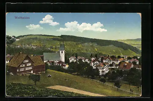 AK Wolfhalden, Ortsansicht mit Kirche