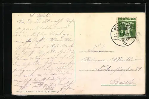 AK Wolfhalden, Ortsansicht mit Kirche