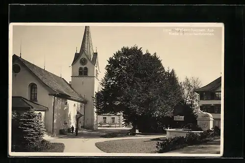 AK Walzenhausen, Kirche u. Hirschenbrunnen