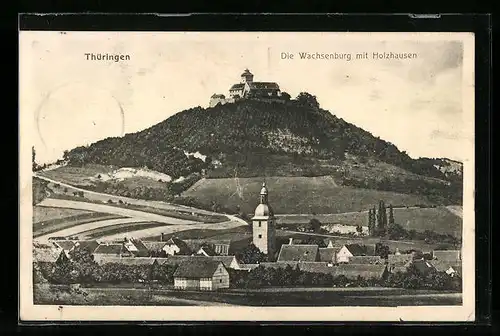 AK Holzhausen /Th., Teilansicht mit Wachsenburg
