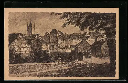 AK Wimpfen a. N., Blick auf das Hohenstaufentor