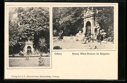 AK Coburg, Herzog Alffred-Brunnen im Hofgarten