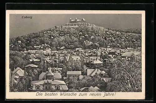 AK Coburg, Totalansicht mit Burg