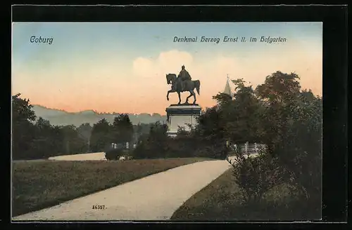 AK Coburg, Denkmal Ernst II. im Hofgarten