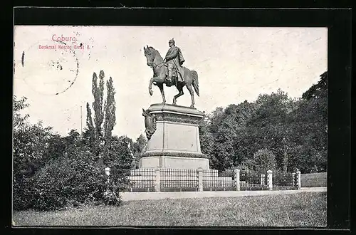 AK Coburg, Am Denkmal Herzog Ernst II.