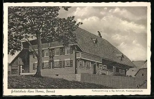 Künstler-AK Bernau /Schwarzw., Geburtshaus Hans Thoma