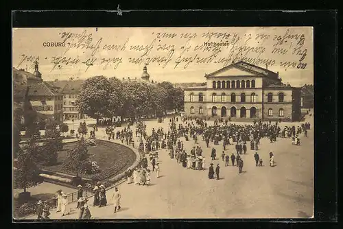 AK Coburg, Hoftheater mit Umgebung