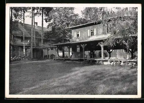 AK Hasenweiler bei Ravensburg, Blick auf ein Haus der Ferienanlage Haslachmühle